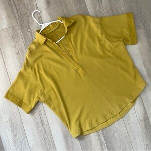 The Well Kept Society Sweatshirt popover collar womens Yellow one size oversized
